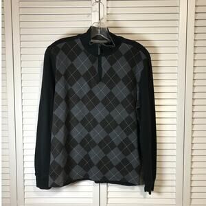 First Wave Argyle High Neck Long Sleeve Knitted Winter Sweater 14/16